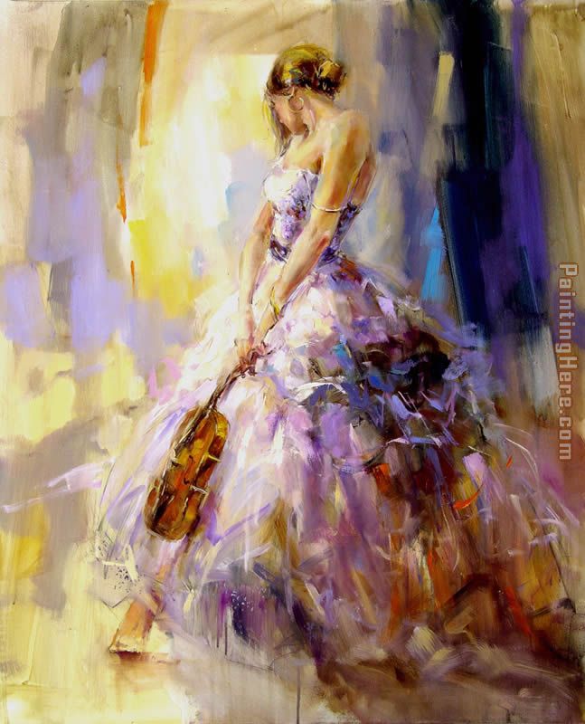 flirting With A Violin painting - Anna Razumovskaya flirting With A Violin art painting